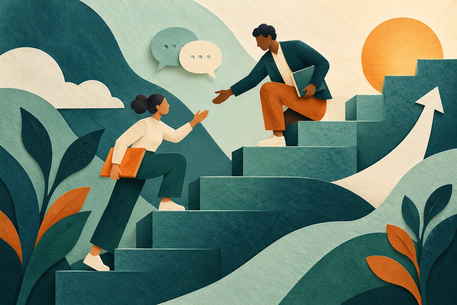 Illustration of manager coaching and growth