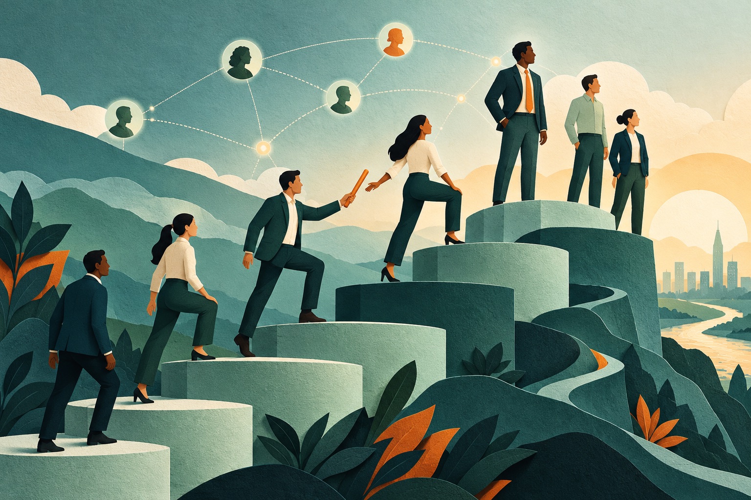 Illustration of leadership progression and succession